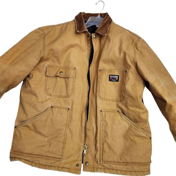 Walls Blizzard Prof Vtg Duck Brown corduroy collar chore work canvas coat XL - Picture 2 of 14